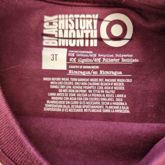 Black History Month Kids' Historical Names T-Shirt - Size 3T - Maroon Unisex - Picture 4 of 4